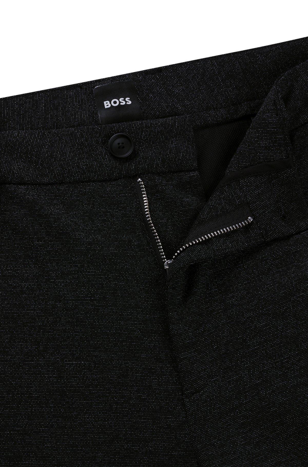 Slim-fit trousers in salt-and-pepper stretch jersey Product Image