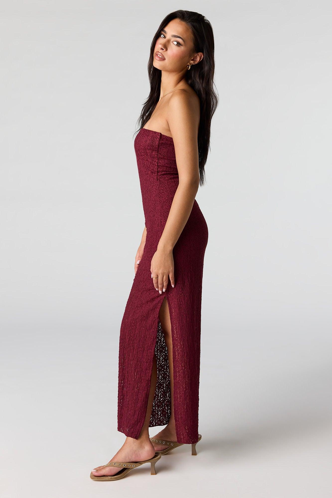 Lace Maxi Tube Dress Female Product Image