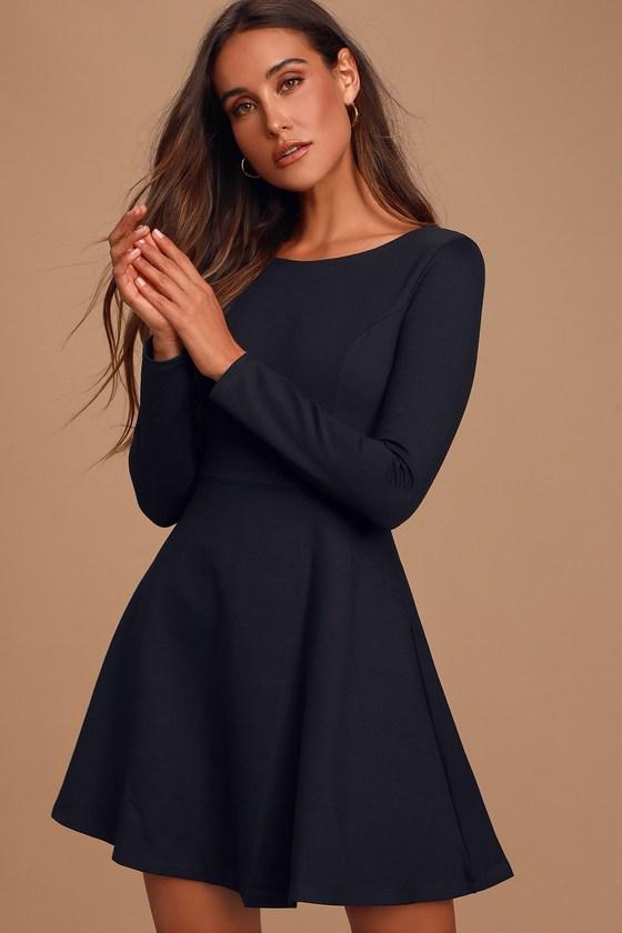Forever Chic Black Long Sleeve Dress Product Image
