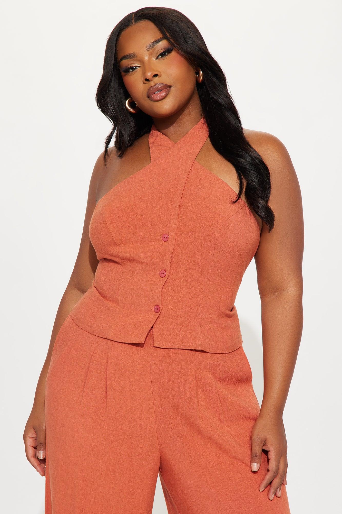 Johanna Linen Pant Set - Rust Product Image