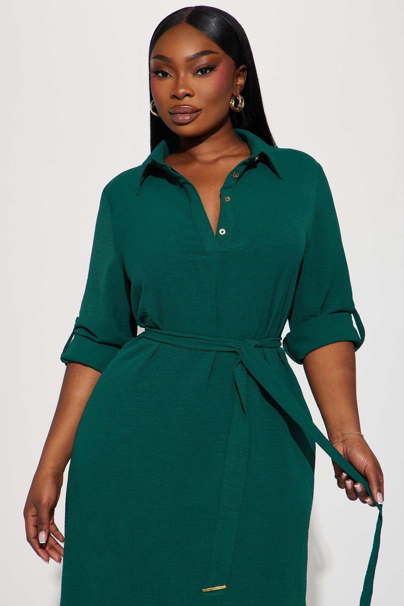 Claire Mini Shirt Dress - Hunter Product Image