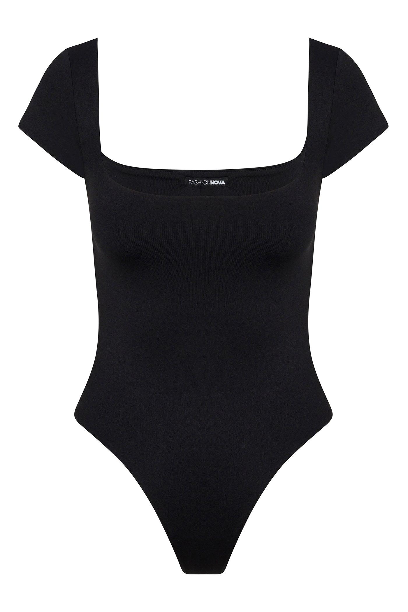 Contour Double Lined Square Neck Bodysuit - Black Female Product Image