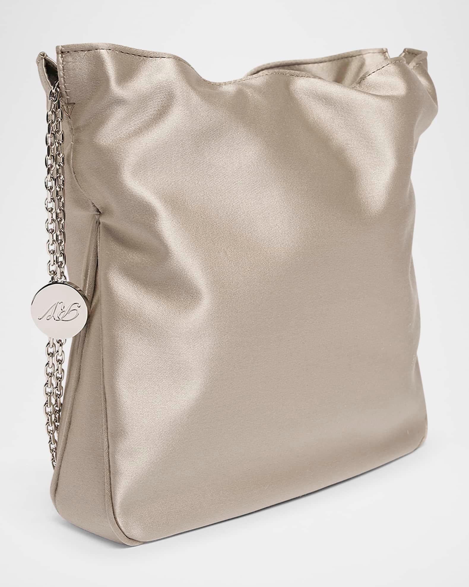 Mini Crystal Buckle Satin Pouch Bag Product Image