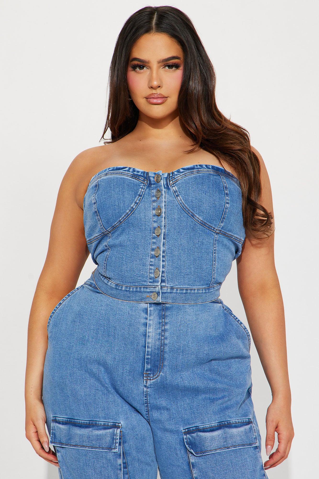 Hang With Me Denim Pant Set - Light Wash Product Image