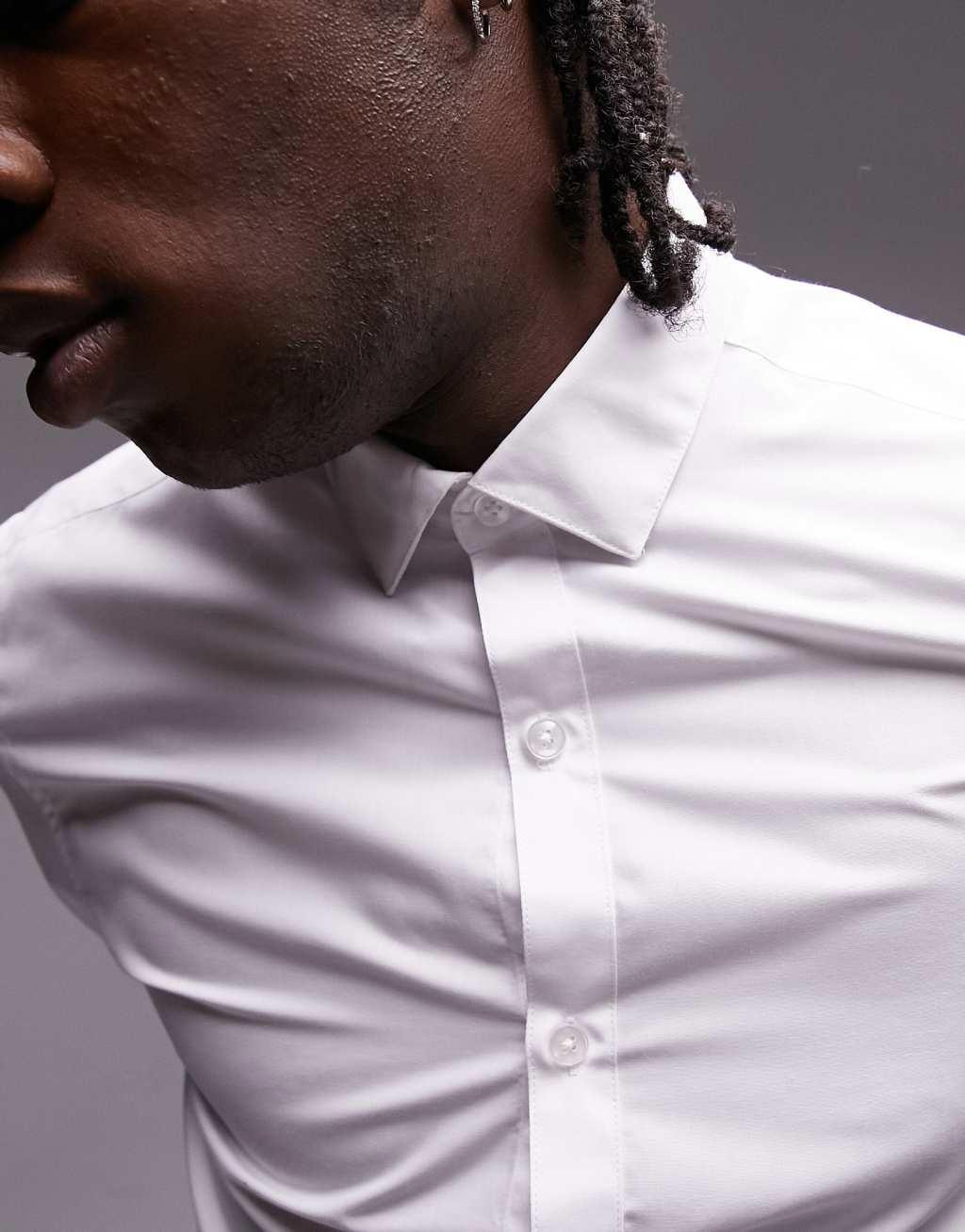 Topman short sleeve smart shirt in white Product Image