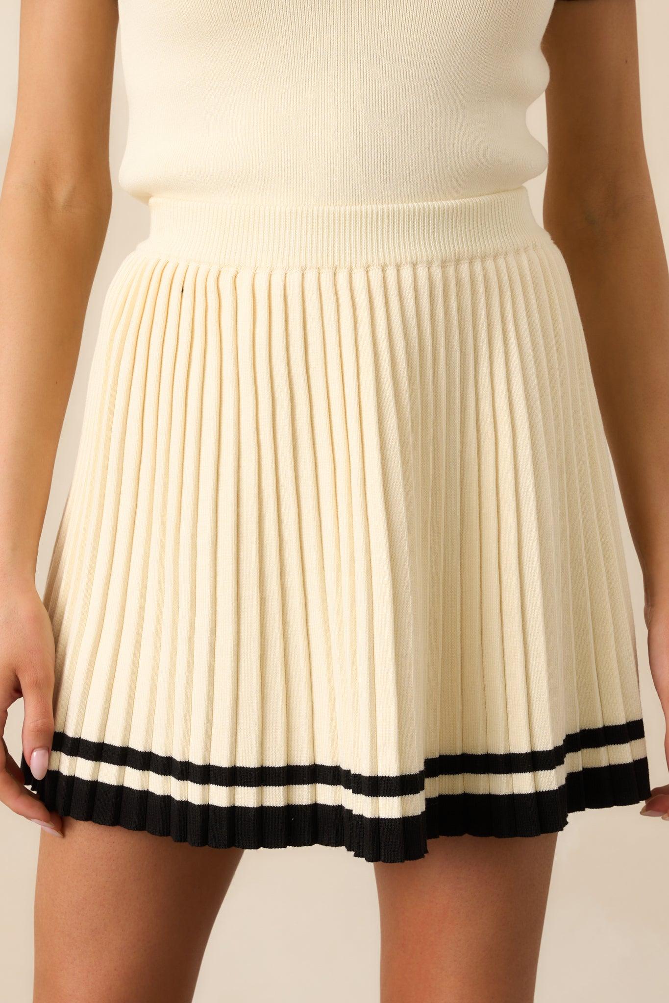 Give It Your All Ivory Pleated Mini Skirt Product Image