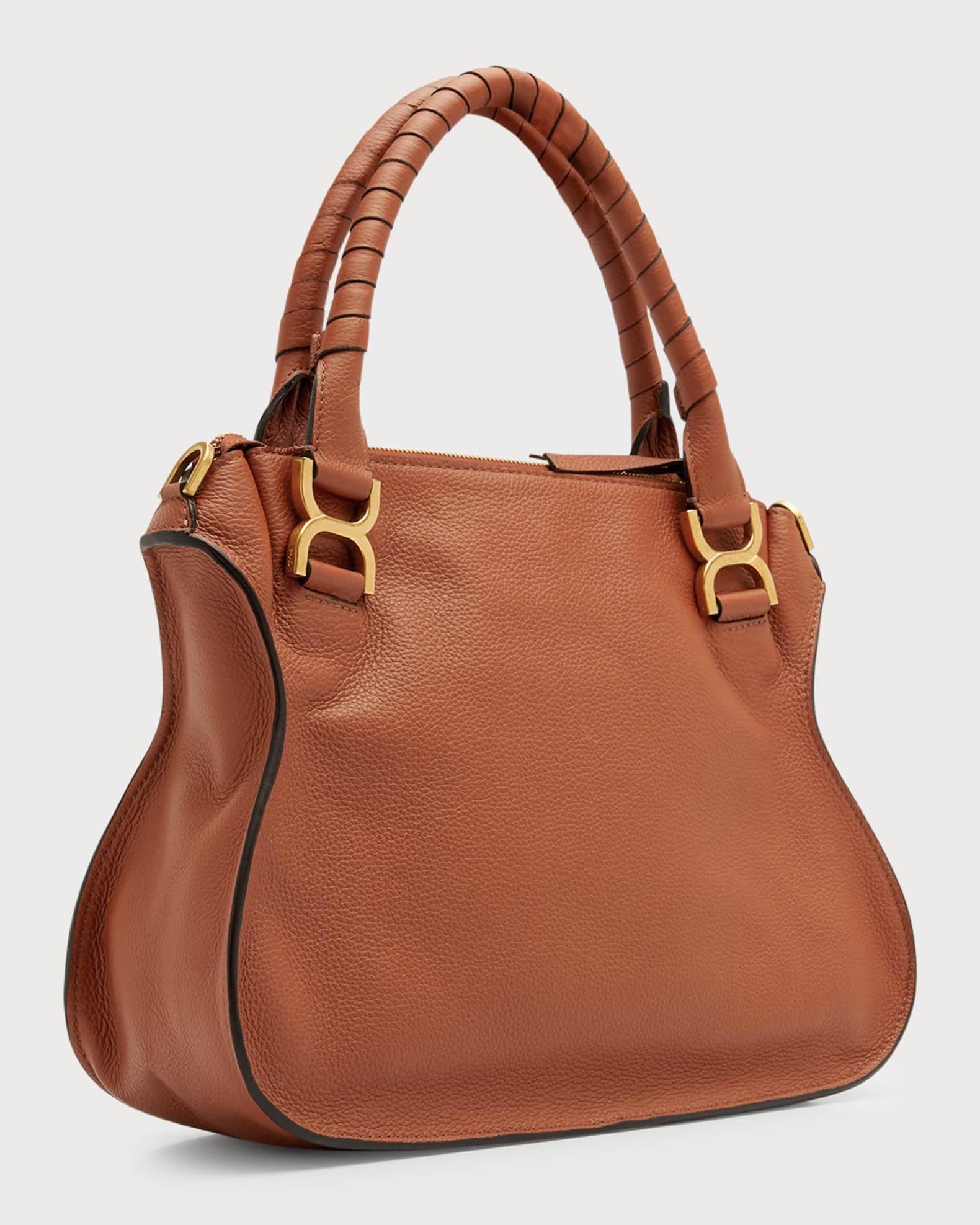 Marcie Medium Double Carry Satchel Bag in Grained Leather Product Image