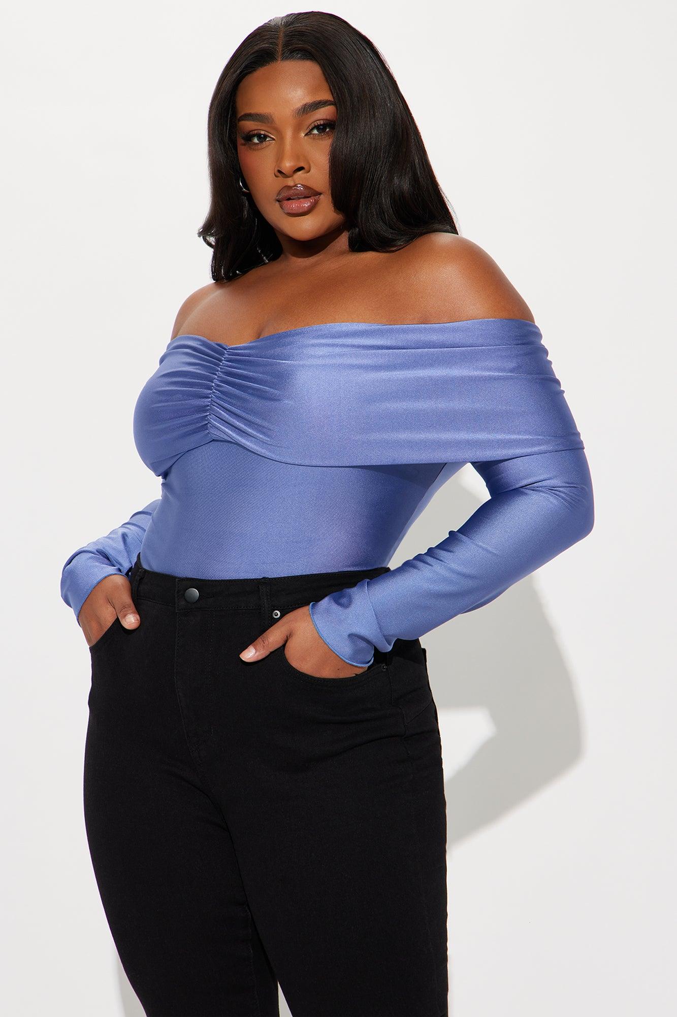Melanie Off Shoulder Top - Slate Grey Product Image