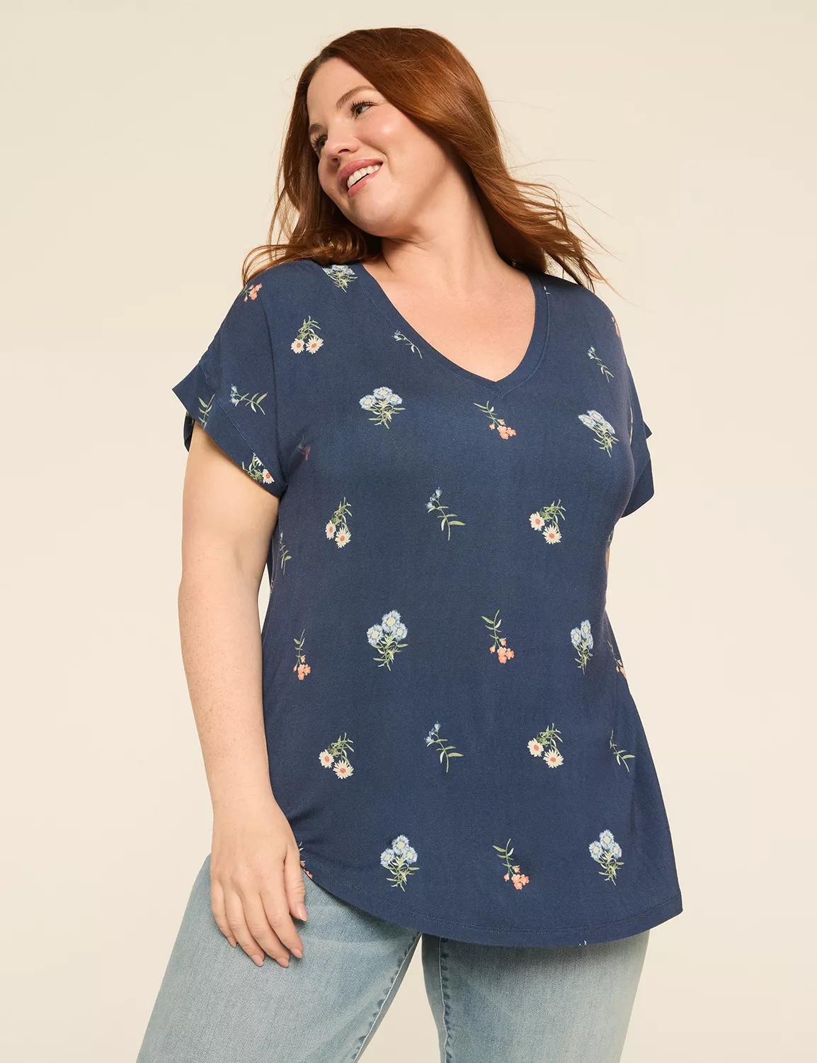 DreamFeel V-Neck Dolman-Sleeve Tee Product Image