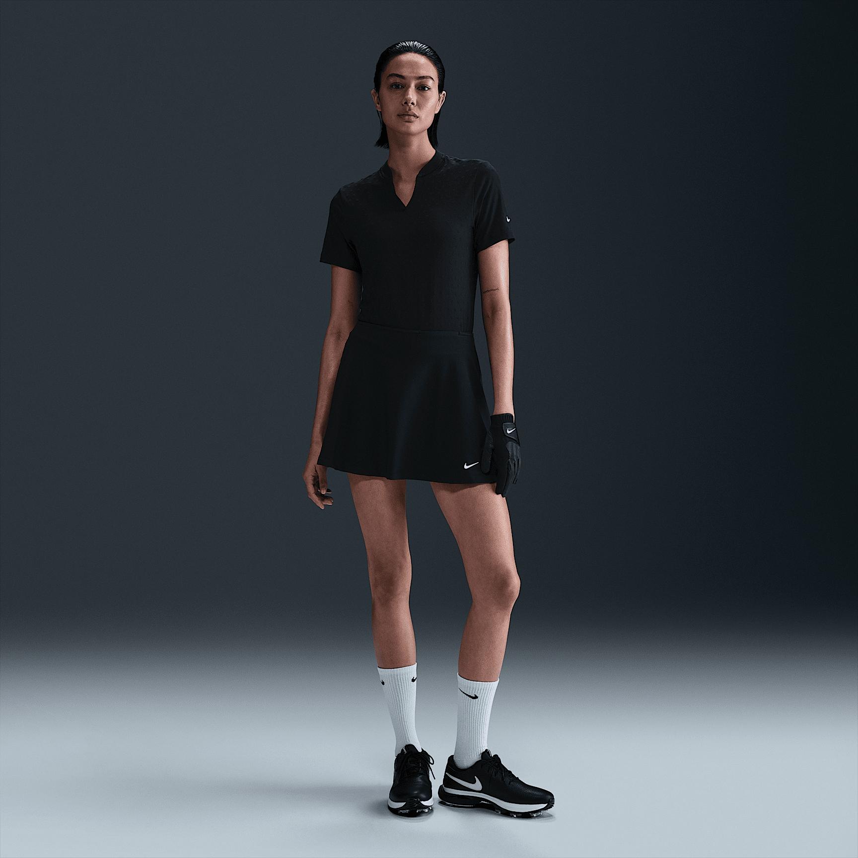 Nike Womens Tour Dri-FIT Short-Sleeve Blade Jacquard Golf Polo | FZ6302-100 Product Image