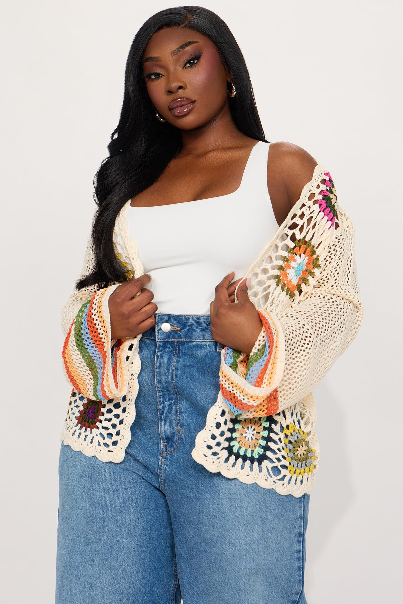 Holding Hands Crochet Cardigan - Multi Color Product Image