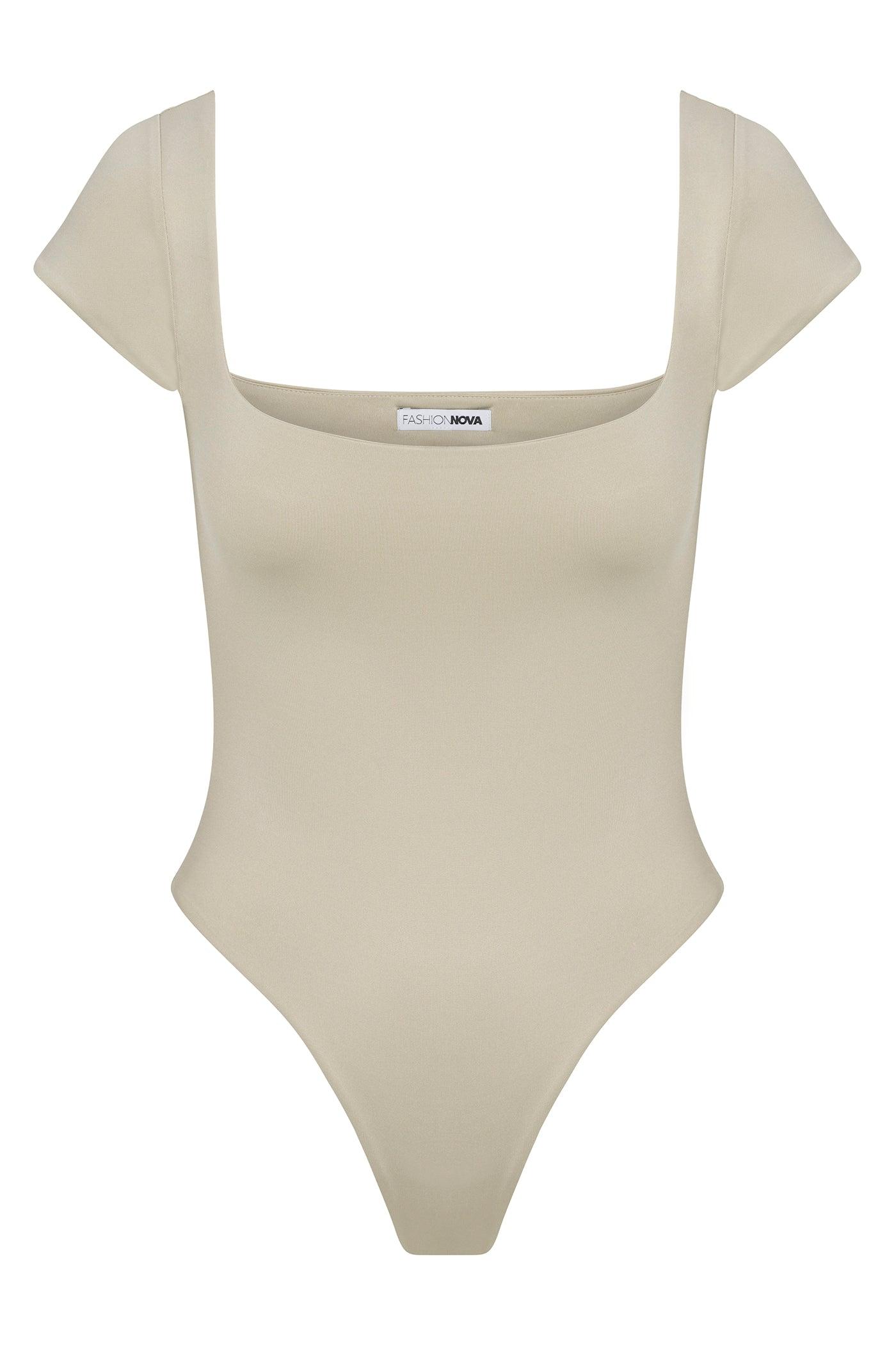 Contour Double Lined Square Neck Bodysuit - Stone Female Product Image
