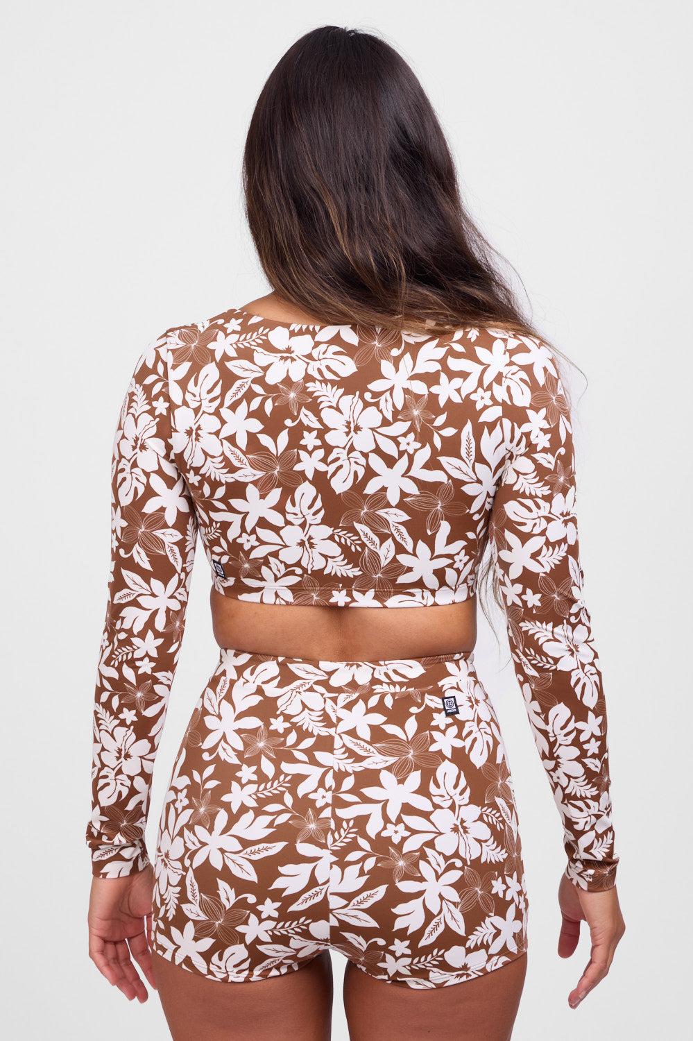 Avalon Long Sleeve Crop Rashguard - Kelp Female Product Image