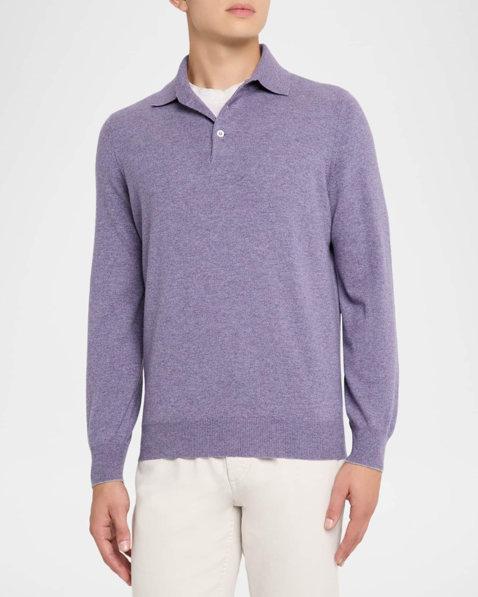 Men's Premium Cashmere Polo Sweater Product Image