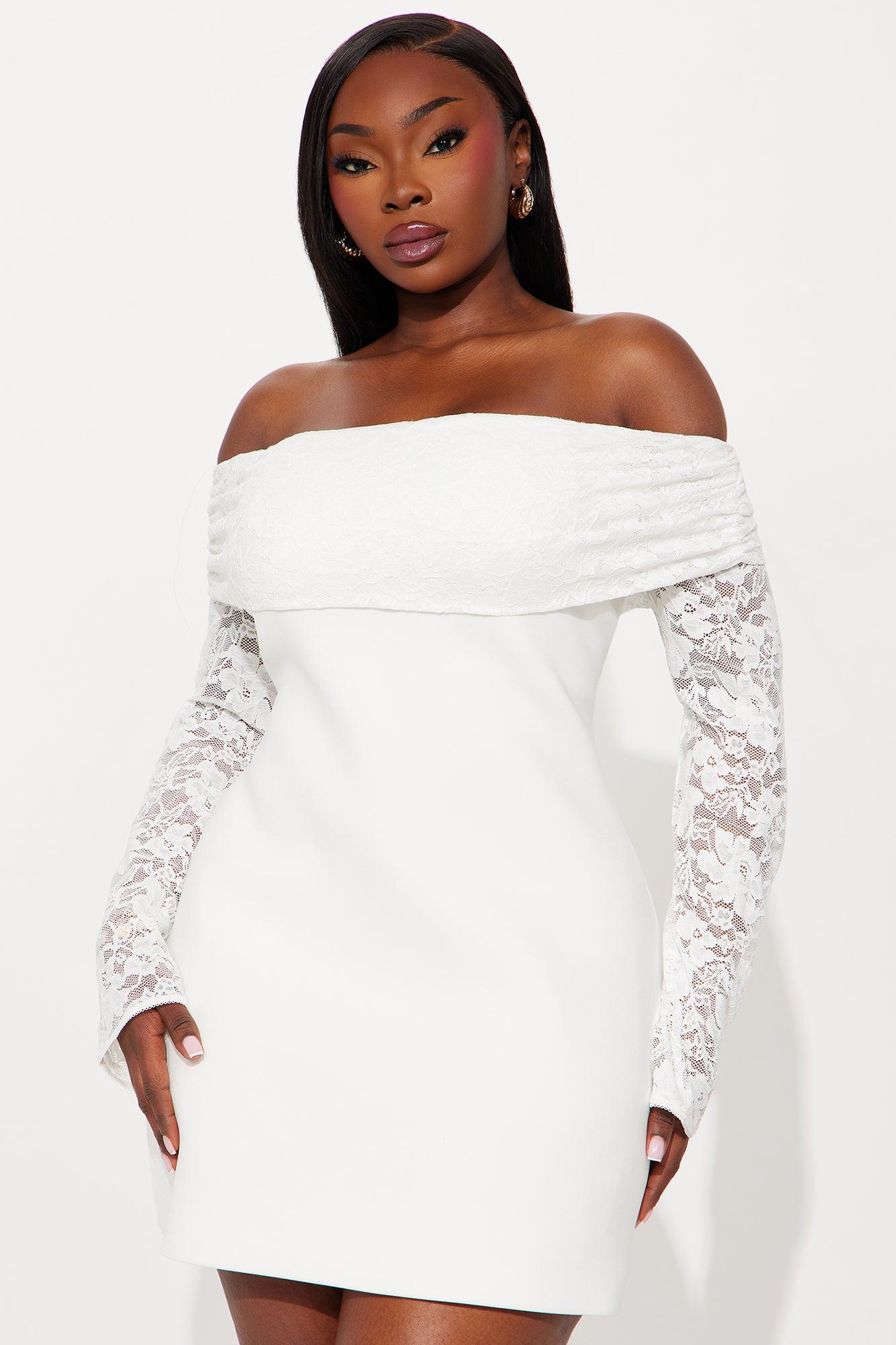 Milani Long Sleeve Mini Dress - White Female Product Image