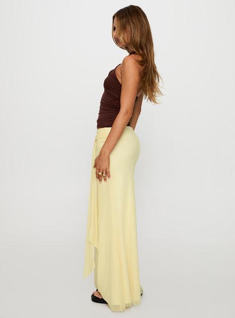 Caviar Tie Maxi Skirt Lemon Product Image