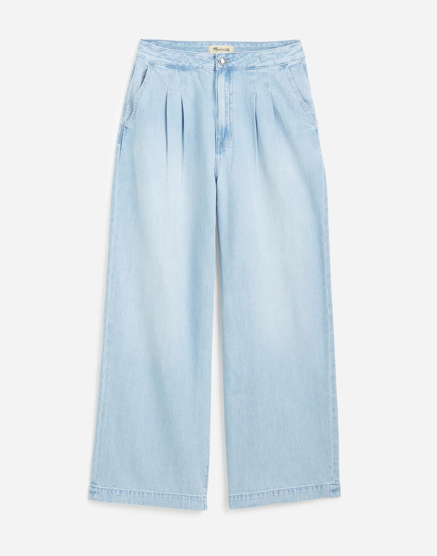 The Curvy Harlow Wide-Leg Denim Trouser in Noll Wash: Airy Denim Edition Product Image