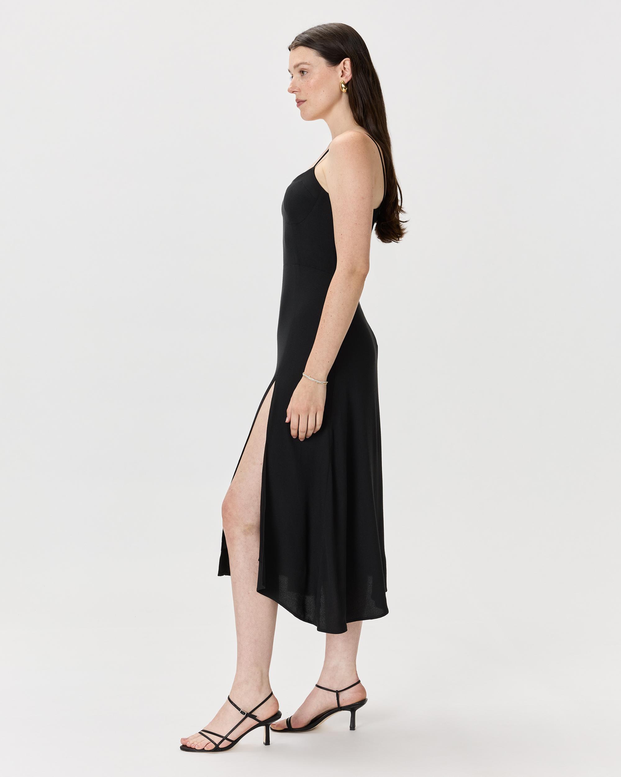 Quince | Women's Lightweight Crepe Sweetheart Midi Dress Viscose Product Image