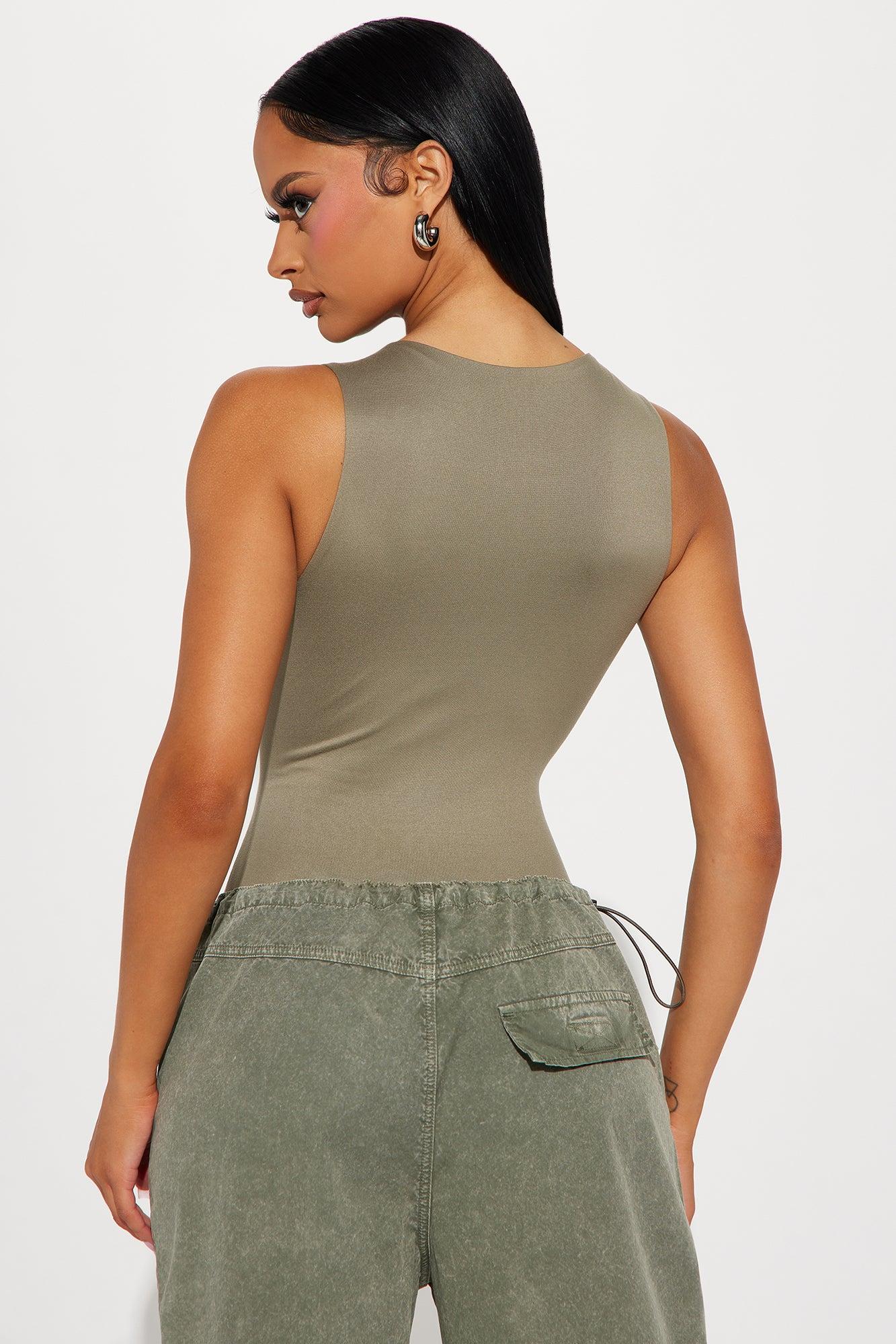 Poppy Sleeveless Bodysuit - Olive Product Image