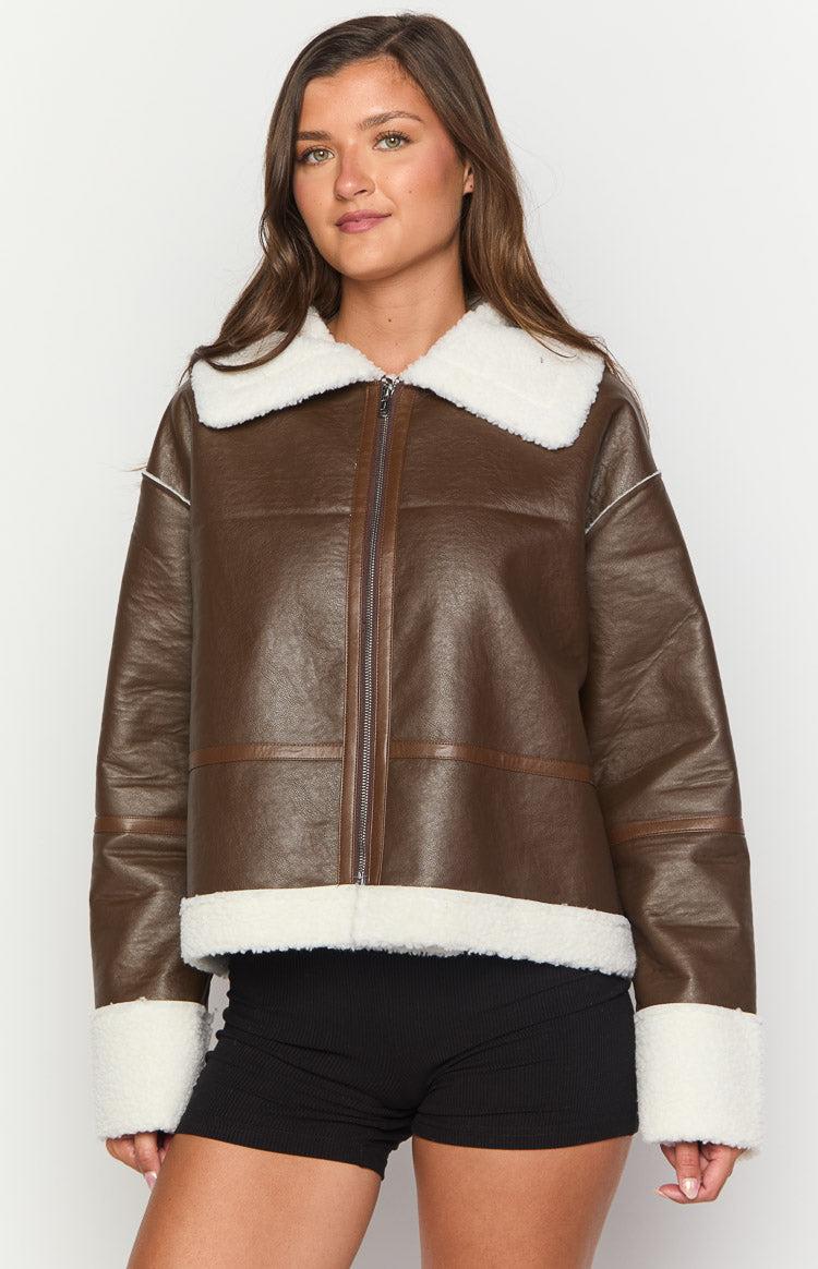 Myki Brown Sherpa Jacket Product Image