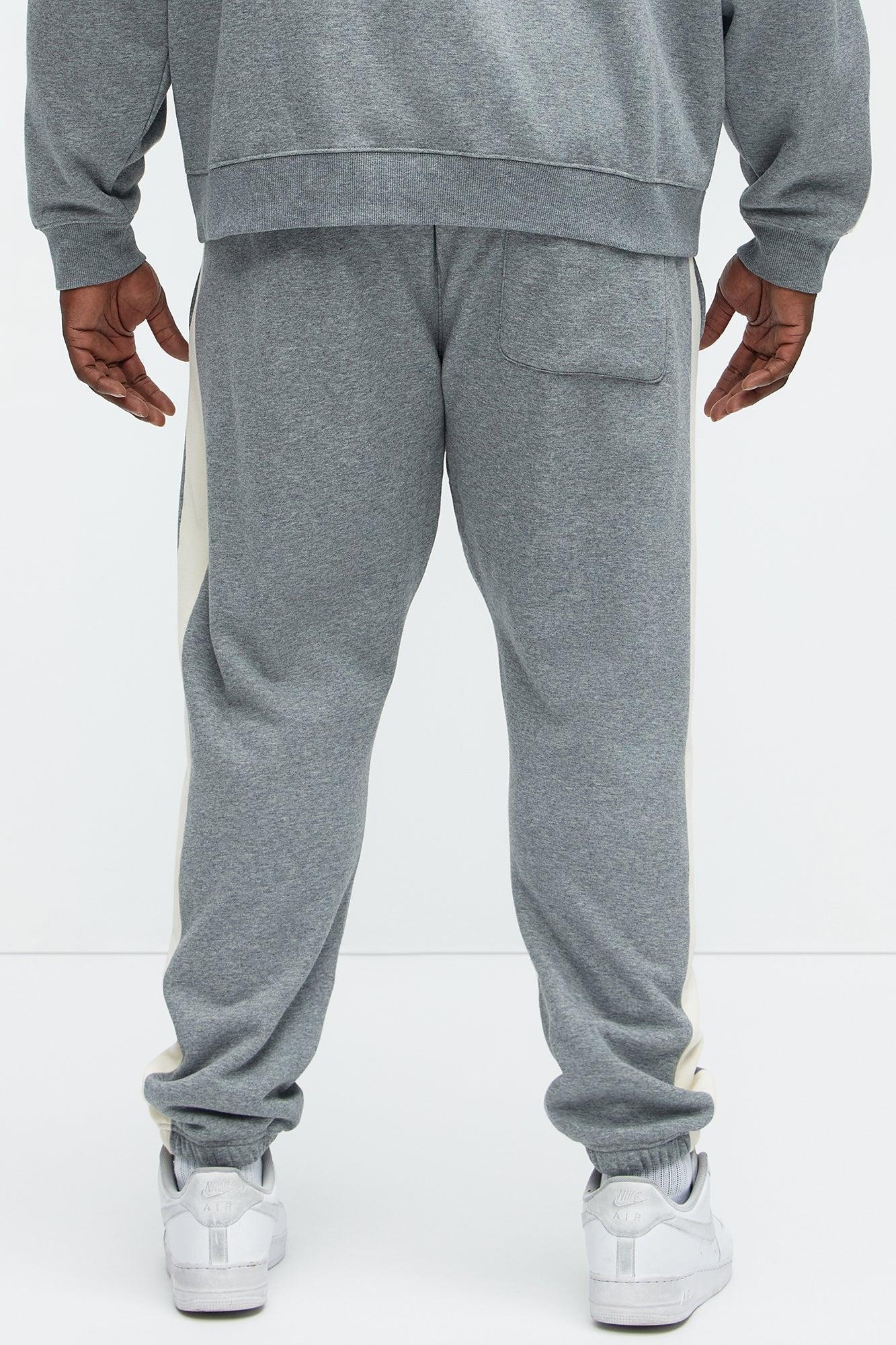 Tyson Heavyweight Striped Jogger - Heather Grey Product Image