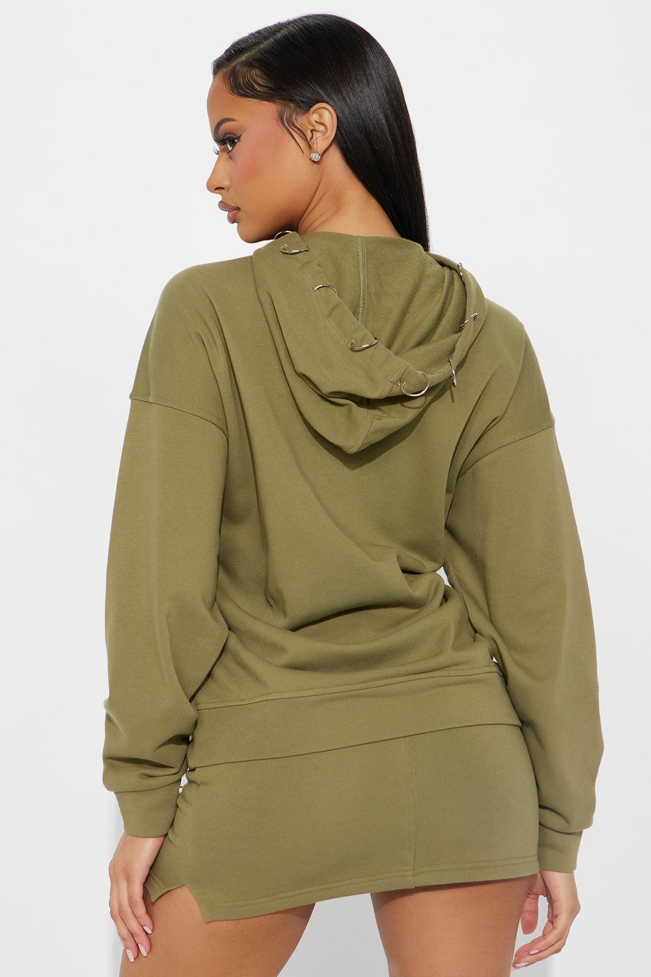 Meeks Fleece Skirt Set - Olive Product Image
