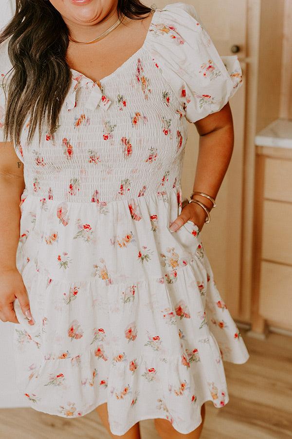 French Villa Floral Smocked Mini Dress Curves Product Image