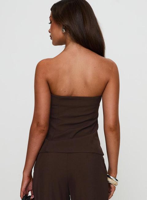 Irresistible Strapless Top Chocolate Product Image