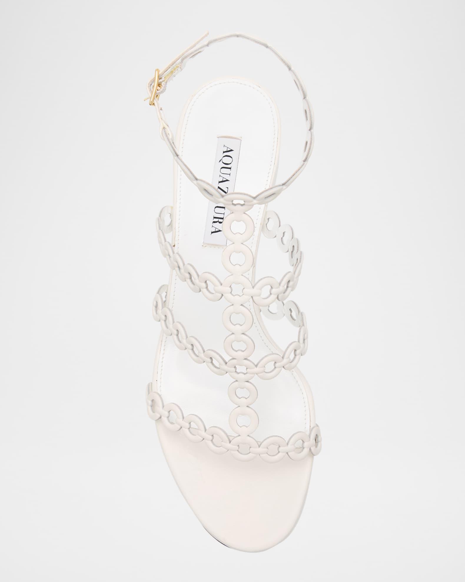 Infinity Leather Chain T-Strap Sandals Product Image