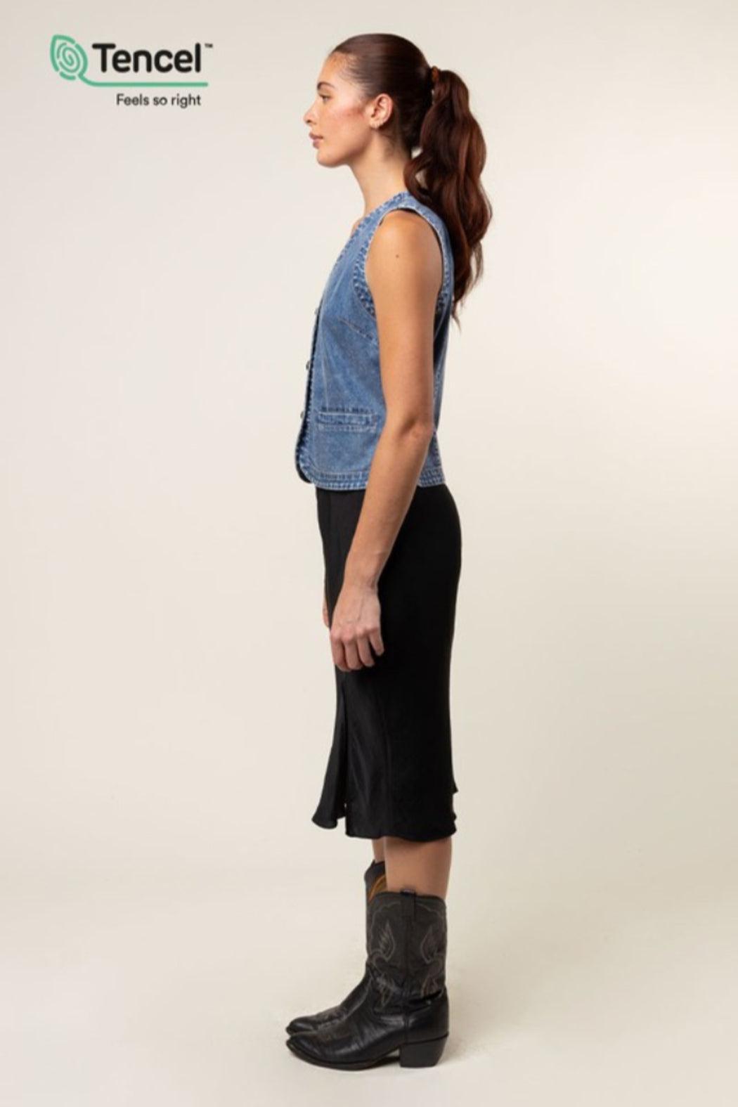 Acid Washed Denim Vest Product Image