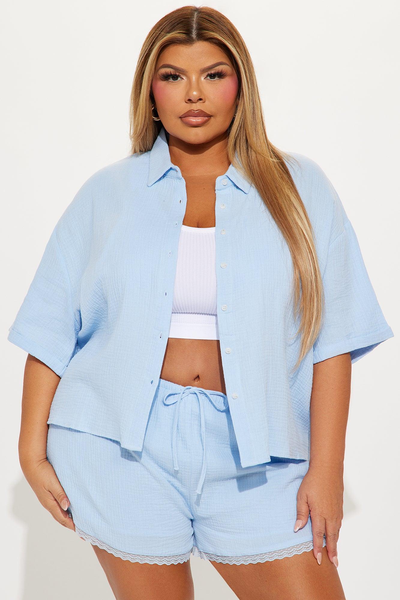 Gabby Gauze Short Set - Blue Product Image