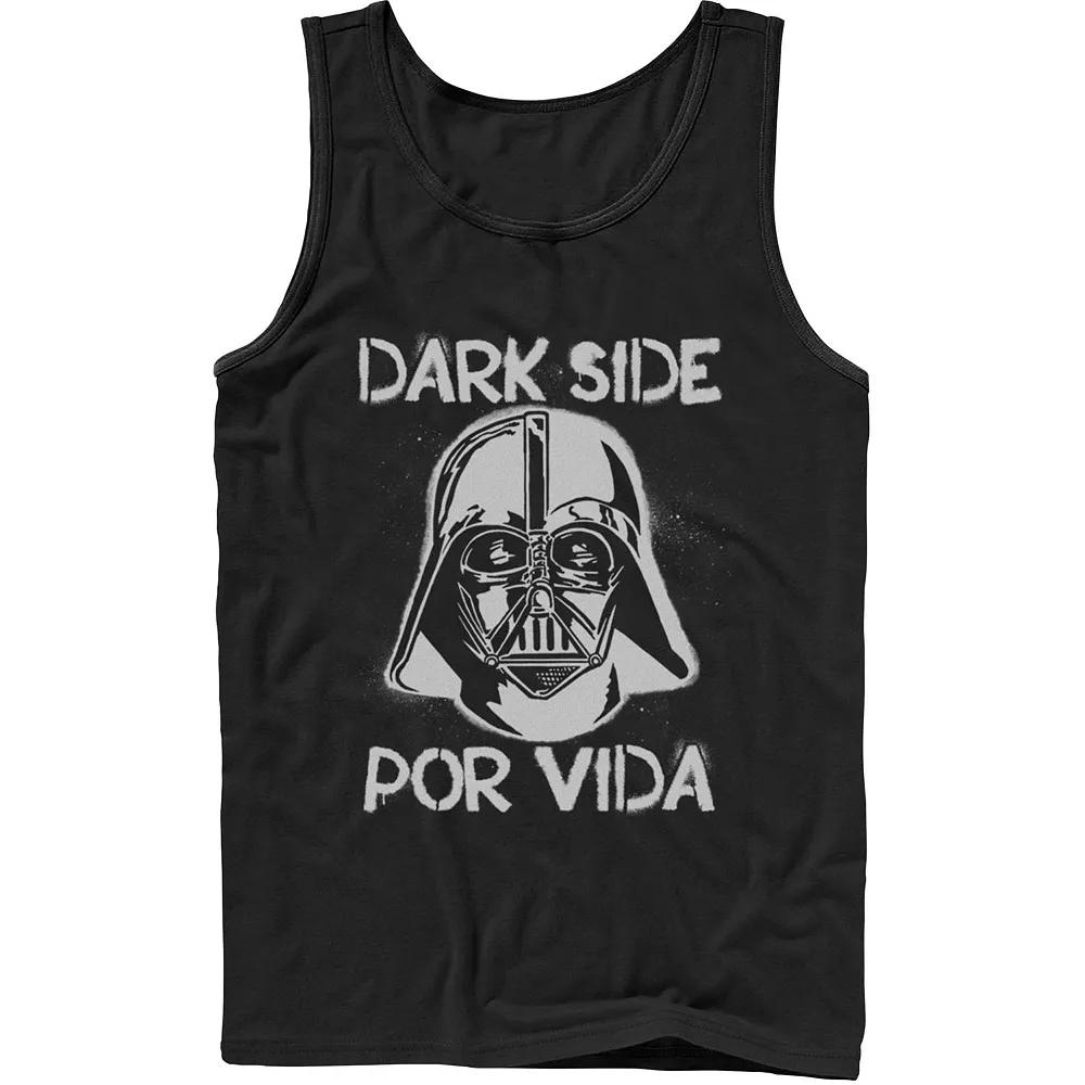 Men's Star Wars Darth Vader Dark Side Por Vida Stamp Tank Top,  Product Image