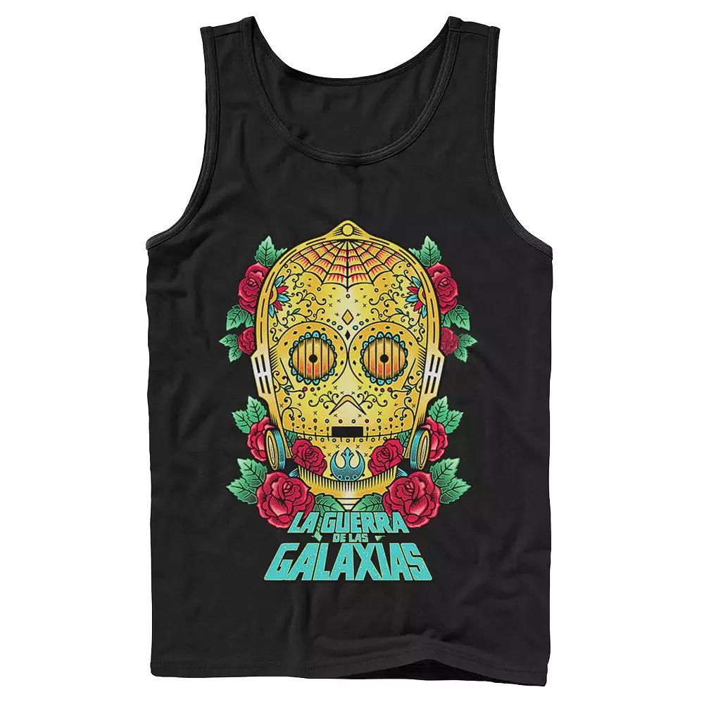 Men's Star Wars C-3PO La Guerra De Las Galaxias Head Shot Tank Top,  Product Image