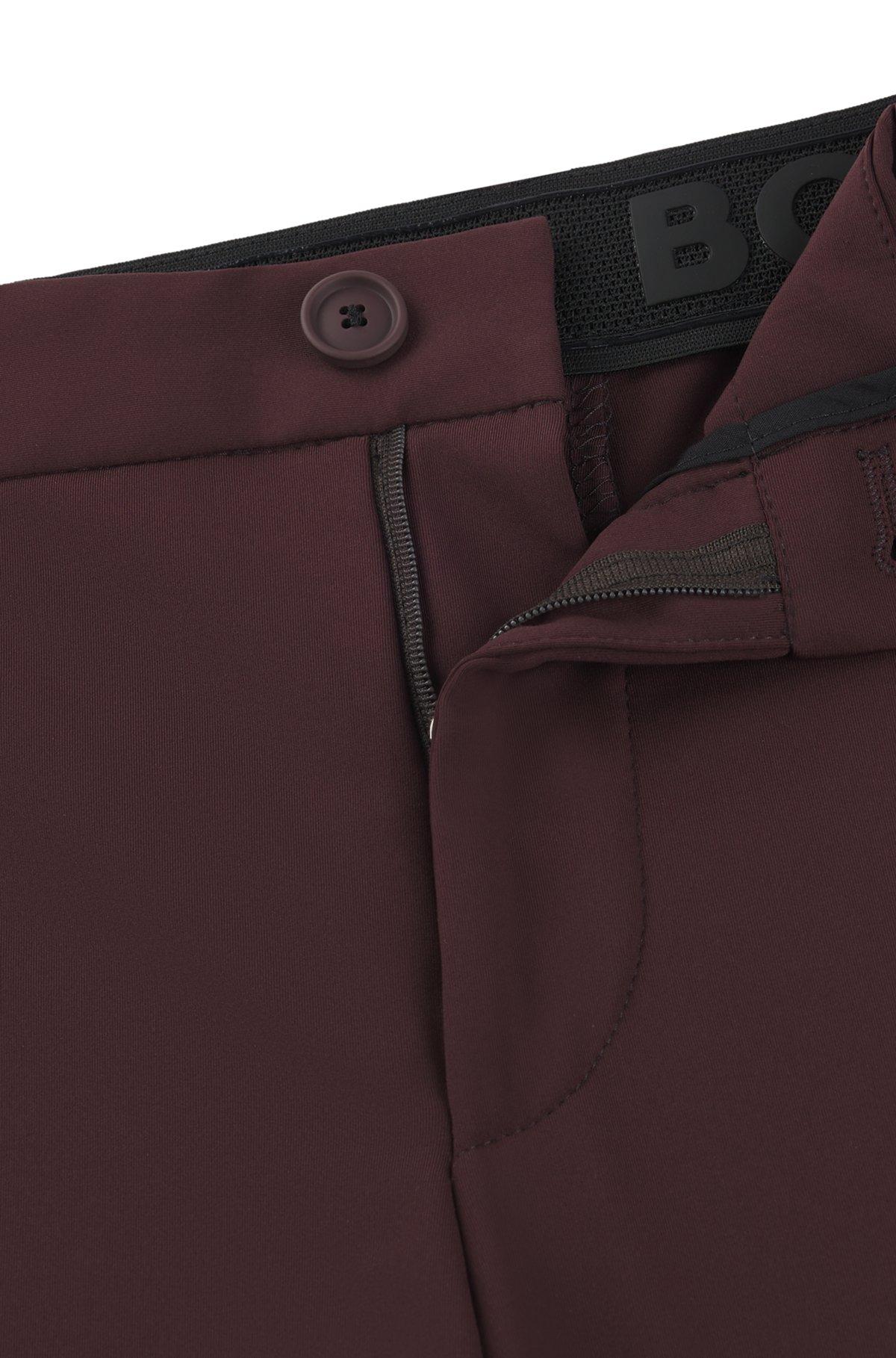 BOSS - Slim-fit trousers in performance-stretch jersey - Light Red Product Image