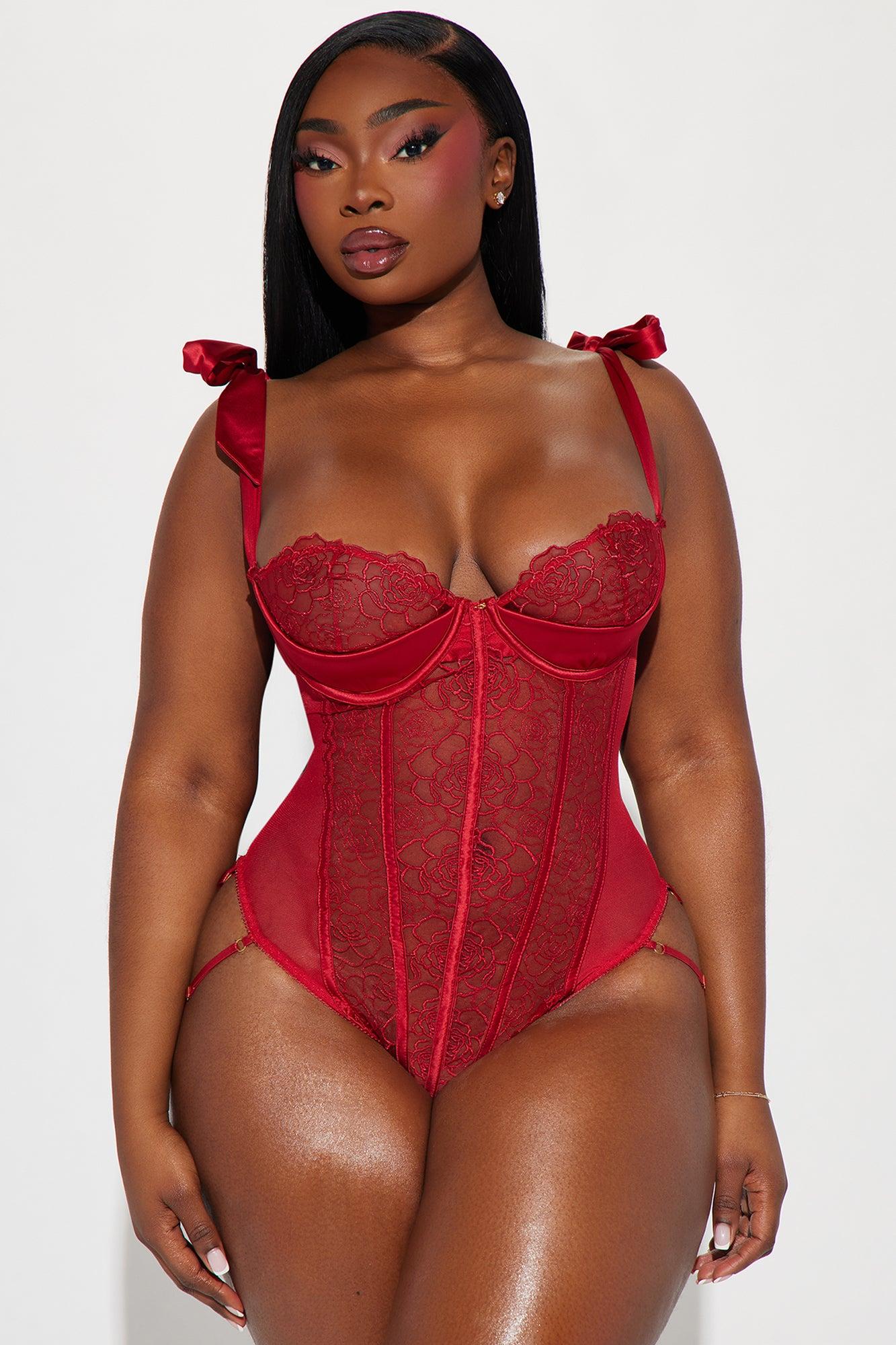 Like You More Lace Teddy - Red Product Image