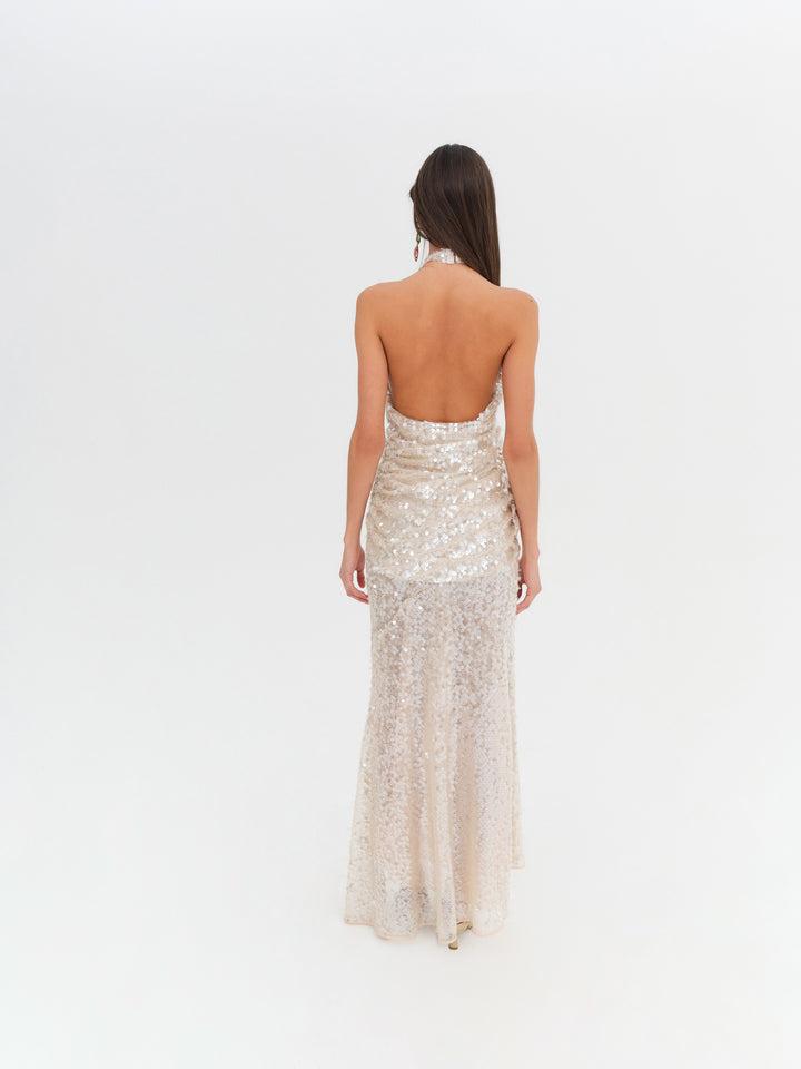 Sydney Sequin Maxi Dress — Neutral Product Image