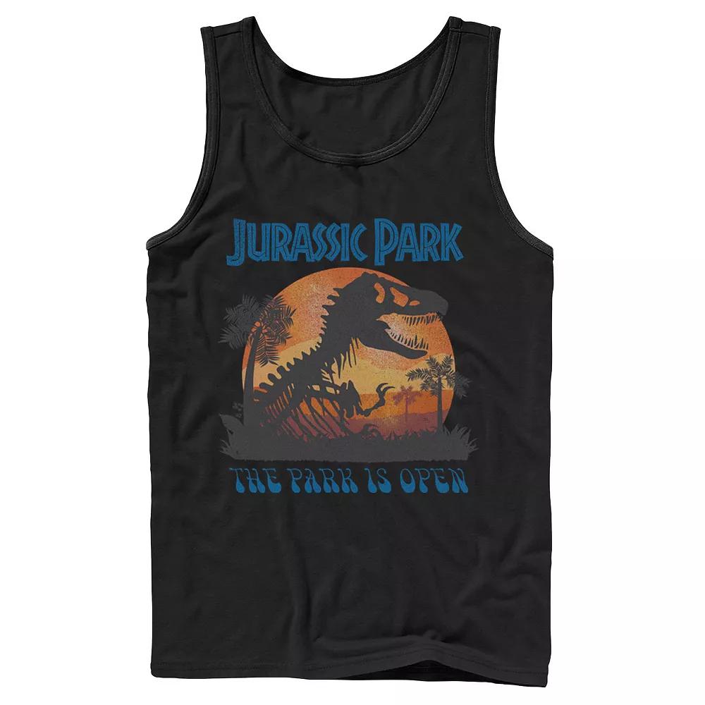 Men's Jurassic Park Gradient Sunset Logo Icon Tank Top,  Product Image