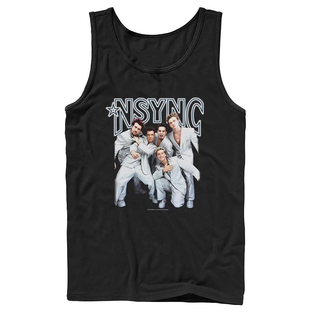 Men's Nsync Group Shot Portrait Tank Top, Size: Large, Black Product Image