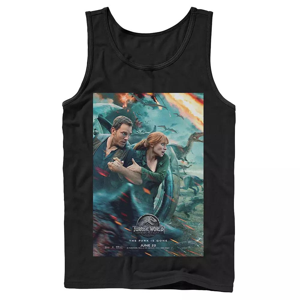 Men's Jurassic World Two Owen Claire Movie Poster Tank Top,  Product Image