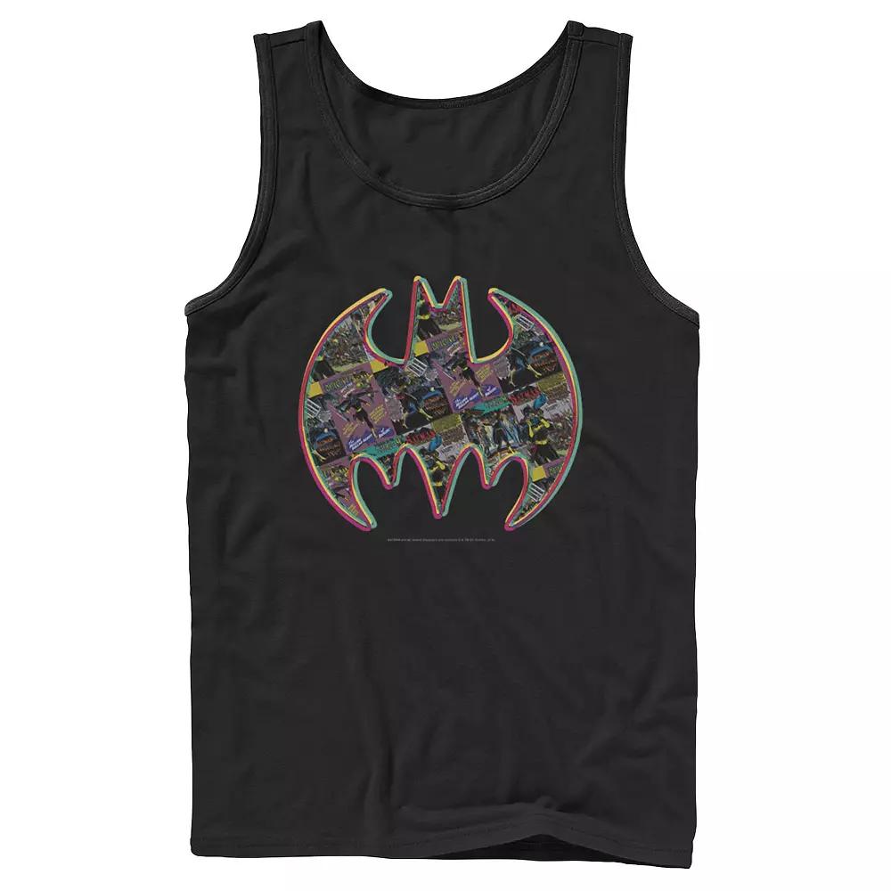 Men's DC Comics Batman Neon Comic Cover Logo Tank Top,  Product Image
