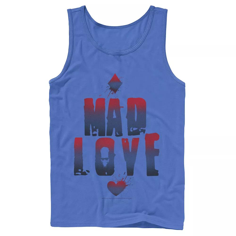 Mens DC Comics Batman Harley Quinn And Joker Mad Love Text Tank Top, Men's,  Product Image