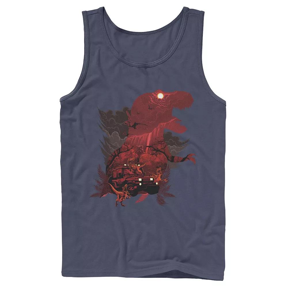 Mens Jurassic Park T-Rex Red Safari Collage Tank Top, Men's,  Product Image