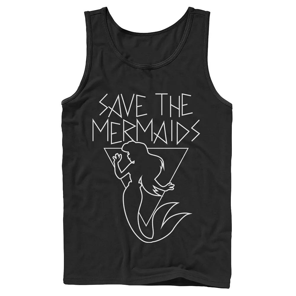 Men's Disney's The Little Mermaid Save the Mermaids Line Art Tank Top,  Product Image