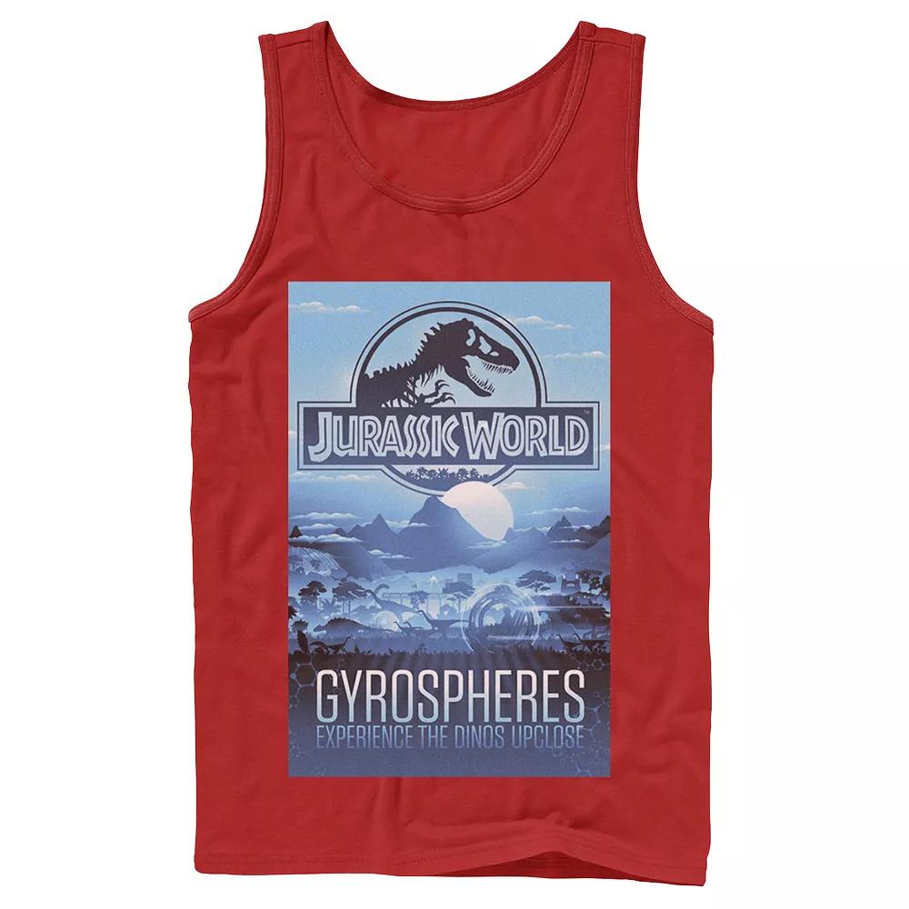 Men's Jurassic World Gyrospheres Tour Park Poster Graphic Tank Top,  Product Image