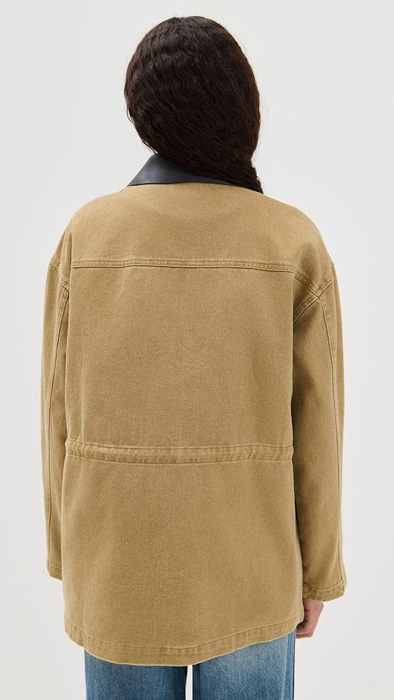 Pixie Market Faux Leather Collar Barn Jacket | Shopbop Product Image