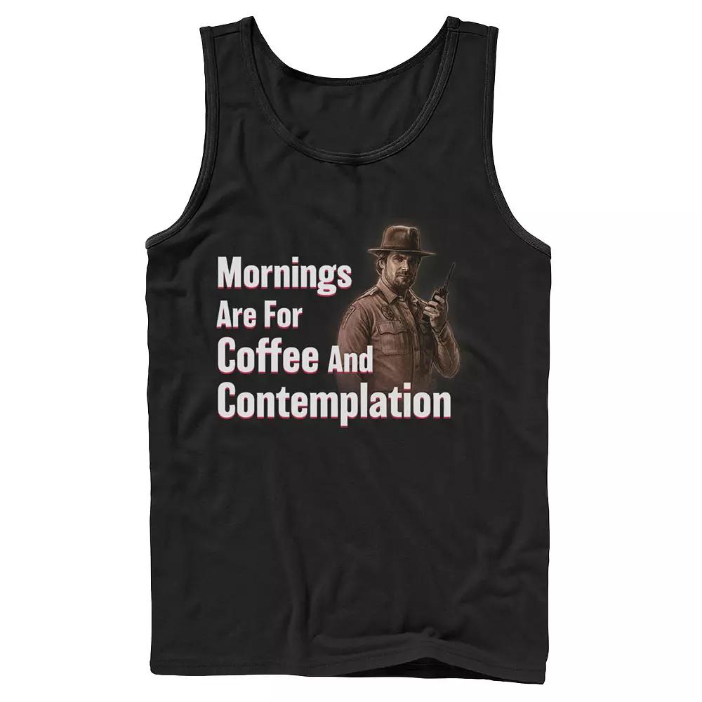 Men's Stranger Things Hopper Coffee & Contemplation Tank Top,  Product Image