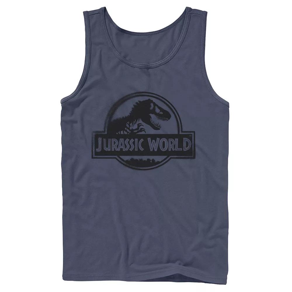 Men's Jurassic World Two Black Spray Paint Logo Tank Top,  Product Image