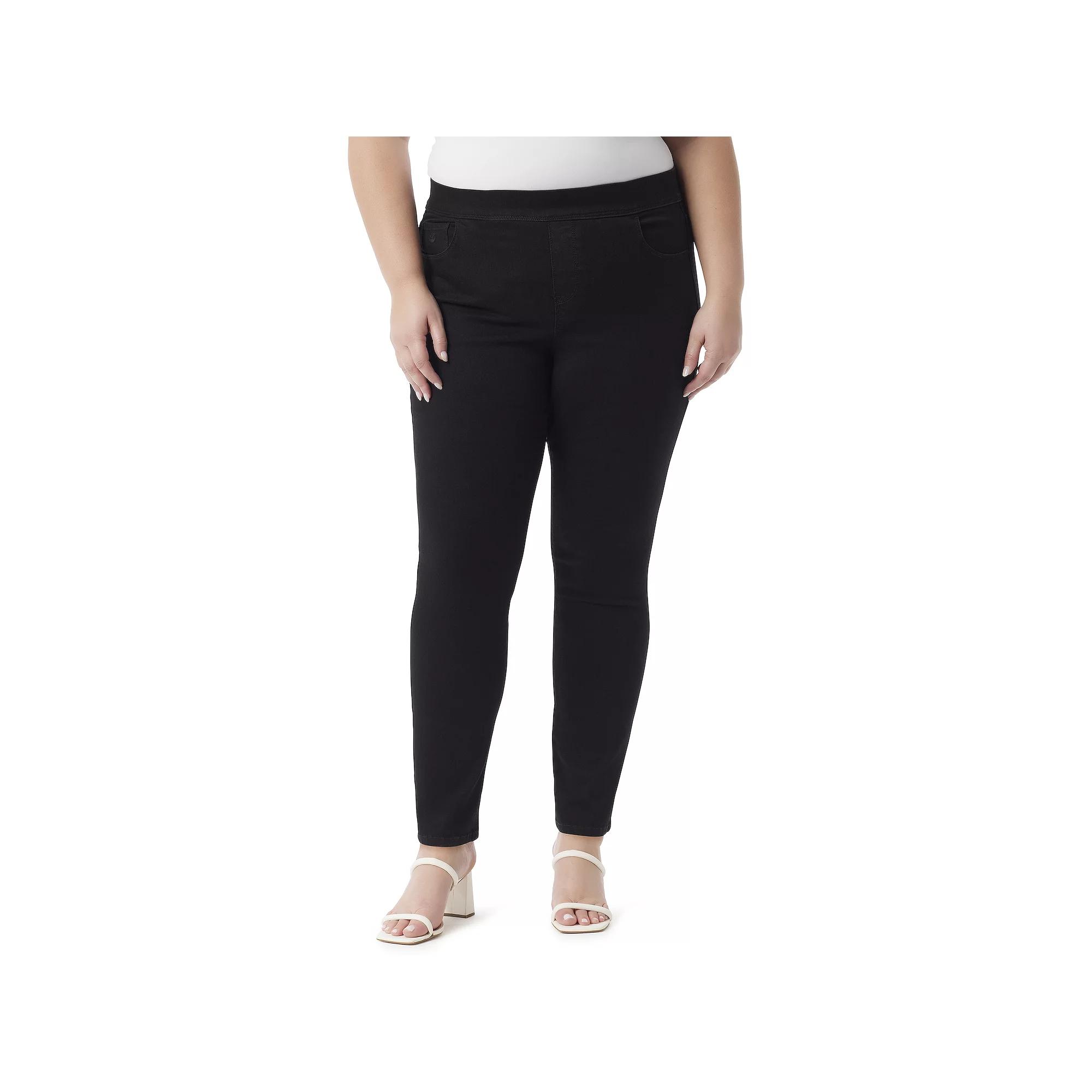 Plus Size Gloria Vanderbilt Tummy Control Pull-On Stretch Jeans, Womens Product Image