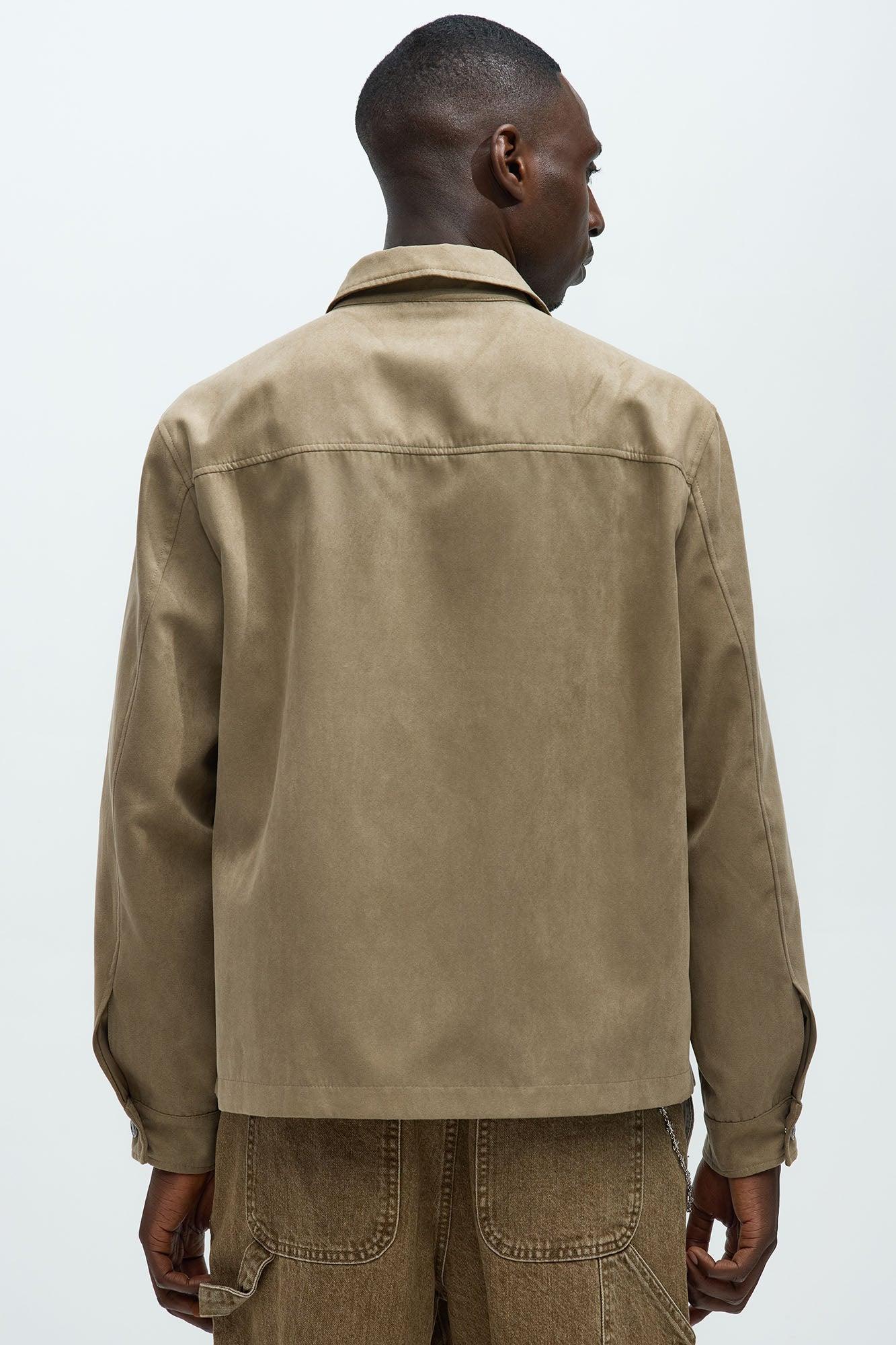 Faux Suede Shirt Jacket - Tan Product Image