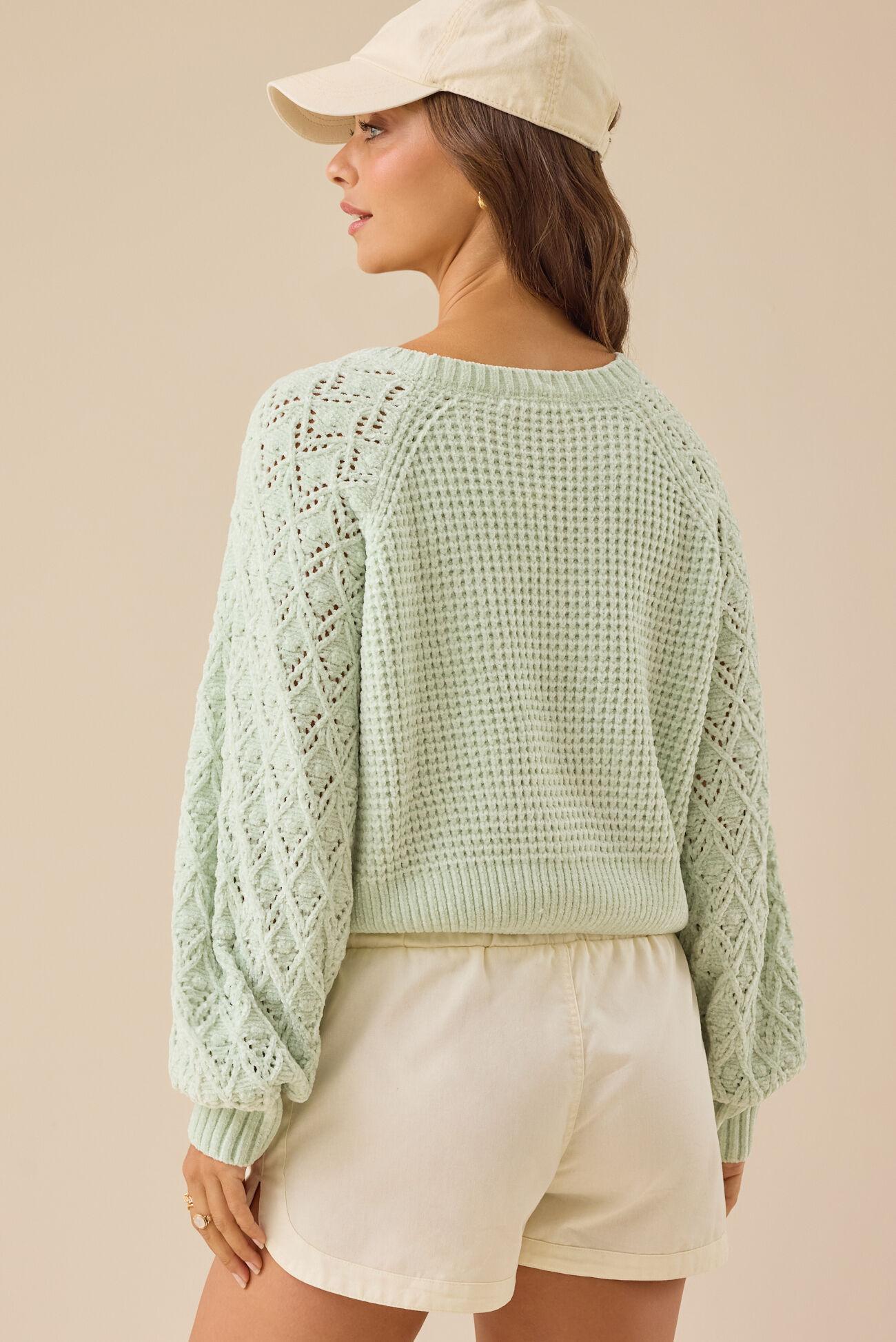 Hailey Chenille Pointelle Sweater Product Image